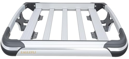 Dachkorb Auto, 1400X1000 mm große Aluminium-Dachgepäckträger, geeignet für SUV-Modelle und Pick-Up-Trucks, Silber Universal-Dachträger, Maximale Tragfähigkeit bis zu 100 kg