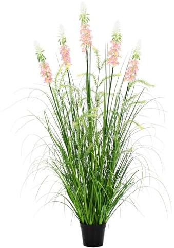 ZEEOZE Plantas Artificiales de 120cm con Cinco Flores Plantas Artificiales Decorativas Planta Artificial Exterior Interior con para Decoracion Hogar Salon Casa Room Decor Jardín Oficina(1 Paquete)