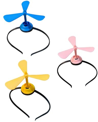 Takecopter Headband Windmill Hair Hoop Party Accessory Adult Kids Family Gathering Holiday Event Hat Funny Headband