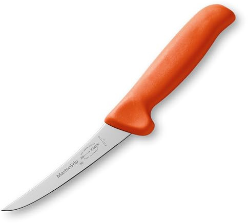 F. DICK Ausbeinmesser MasterGrip 13 cm, steif - rostfrei, Klinge extra scharf, 56 HRC, Fleischermesser ergonomischer Griff - Spezialstahl Metzgermesser - Profi Messer - 82891131-53 - orange