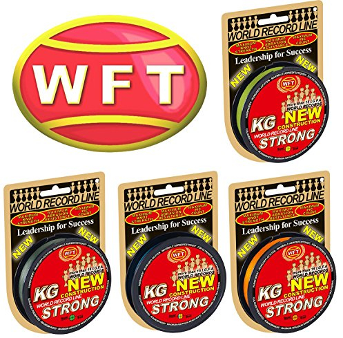 WFT KG Strong 300m 0,25mm 39kg, geflochtene Schnur, Meeresschnur, Angelschnur, Geflechtschnur, Farbe:Gelb