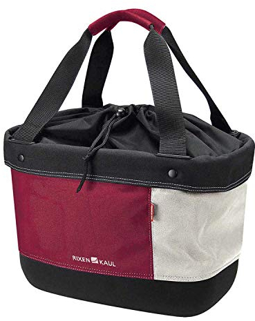 KLICKFix Shopper Alingo Fahrradkorb, Rot/Creme, 26 x 24 x 38 cm, 17 l
