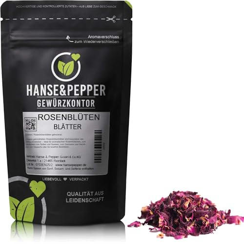 200g Rosenblütenblätter getrocknet Rosenblätter aromatisch duftend ohne Zusätze in Spitzenqualität - Gourmet Serie