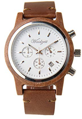 Waidzeit GE01 Alpin Gipfelstürmer Chronograph Uhr Holz Analog Datum Braun