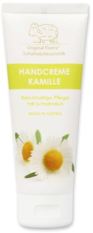 Florex Handcreme Kamille - Reichhaltige intensive Pflege bei trockenen strapazierten Händen mit Schafmilch ohne Palmöl 75 ml