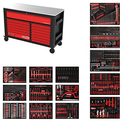 KS Tools 845.14950 Performanceplus Werkstattwagen-Satz P45 mit 950 Werkzeugen für 13 Schubladen