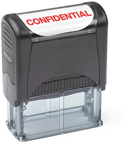Timbro di gomma autoinchiostrante, ricaricabile inchiostro rosso preinstallato – (9/16 x 1-1/2) (confidenziale)