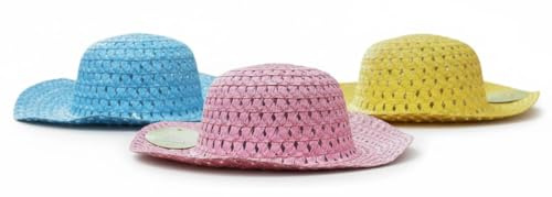 P Store PaulStore 3-pack flickor pojkar cowboy stil solhatt påskhätta dekorera parader gåva, rosa gul blå