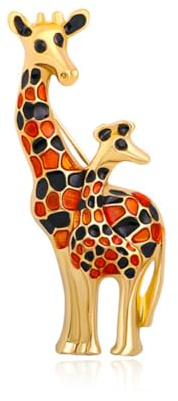 Broche en forme de girafe - Bijou tendance - Bijou pour vêtements - Pour fête, mariage et usage quotidien - En émail - Cadeau pour mère et enfant