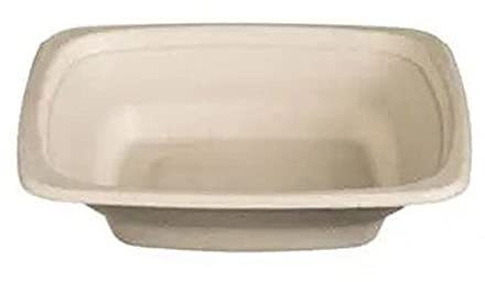 Tessera Bio Products QSB500 - Ensaladera de caña de azúcar (75 unidades, cuadrado, 500 ml), color beige
