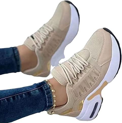 HOUXIANDOU Orthopädische Komfortschuhe, Fußgewölbestütze, Luftkissen, Freizeitsportschuhe, Diabetische Ballen-Freizeitschuhe Zur Linderung Von Fersenschmerzen (Sekt,43)