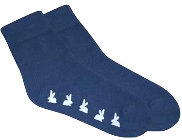 wobera ANGORA Fußwärmer oder Socken mit Anti-Rutsch-Noppen in Häschenform