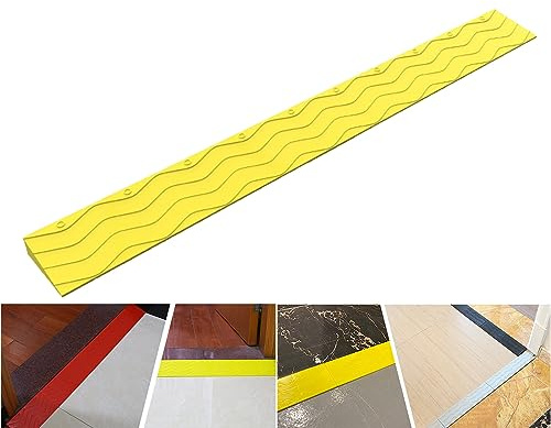 MKYOKO Rampe, TüRschwellenrampe, Rollstuhlrampe TüRschwelle, Hoch 1-10cm, for Drinnen Oder DraußEn, Badezimmer, TüRen, Supermarkteingang, Garageneingang (Color : Yellow, Size : 18 * 8.5cm/7 * 3.3in)