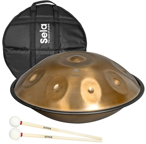 Sela SE 211 Harmony Handpan F Low Pygmy Stainless Steel + Keepdrum Beater