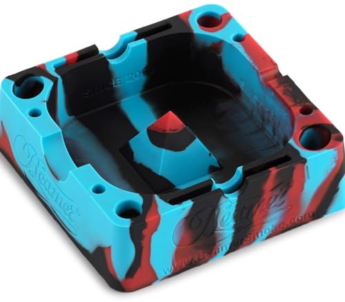 Beamer Silicone Premium Ashtray w/Glass Friendly Tapping Center Unbreakable Shatter/Heat Resistant up to 570°F! Holds Cigarettes Blunts Most Cigars Cigarillo Lighters Rolling Paper.