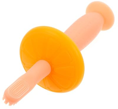 Silikonzahnbürste für Babys, 1 Satz, Rosa, mit Weichem Bürstenkopf | Boilable, mit Saugnapf und Blocker, für Mundpflege, Hygienische Reinigung der Ersten Zähne