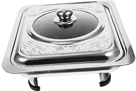 OUNONA Buffet de acero bandeja comida bandejas comida sartén de hotel de acero inoxidable bandeja para empanar bandeja de baratijas planchas entretenidos platos buffet bufé