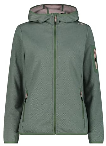 CMP Damen 34H6376 Knit-Tech-Fleece mit Kapuze und Mesh, salvia-Jade, 40