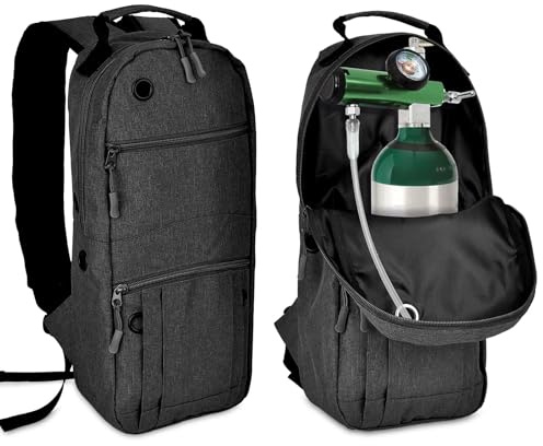 Portable Oxygen Cylinder Carry Bag for Size M2, A/M4, ML6, B/M6, M7, C/M9, Oxygen Tank Backpack for Travel (Not for Size D/JD Tanks!)