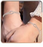 VGWON Pulsera para Parejas, Pulsera de la Amistad, Regalo Parejas Original, Regalo para Mujeres, Mejores Amigas, Hombres, Hermanas, 2 Pulseras de Plata a Juego Hechas a Mano