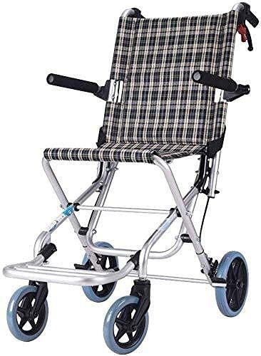 CVNIMV Fauteuil Roulant Pliant ultraléger Fauteuil Roulant de Transport en Aluminium avec Ceinture de sécurité réglable et Sac de Rangement Chaise de Voyage Portable pour Personnes âgées