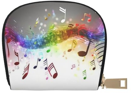 YWSOTRE Stampa di note musicali che saltano, Custodia per carte in pelle PU Elegante porta carte di credito Porta carte di credito