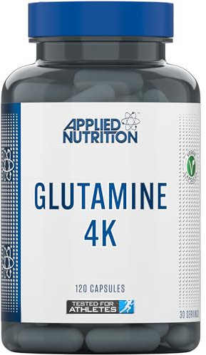 Applied Nutrition Glutamine 4K - L Glutamine 4000 mg Per Serving, Restore Amino Acid Levels (120 Capsules - 30 Servings)