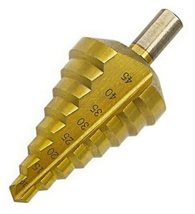 1 Stück Stufenbohrer 10–45 mm Titanbeschichtung HSS gerade Schlitzlochschneider Kernbohrer for Holz-Metall-Bohrleistungsteile