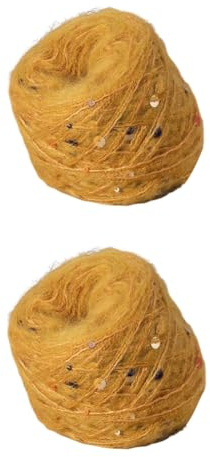 2 x 50 g Seiden-Mohairgarn zum Stricken Glitzer-Paillettengarn Handstrickgarn DIY-Häkelgarn weiches Mohair-Strickgarn für DIY-Pullover Schals Baby-Wollbasteleien