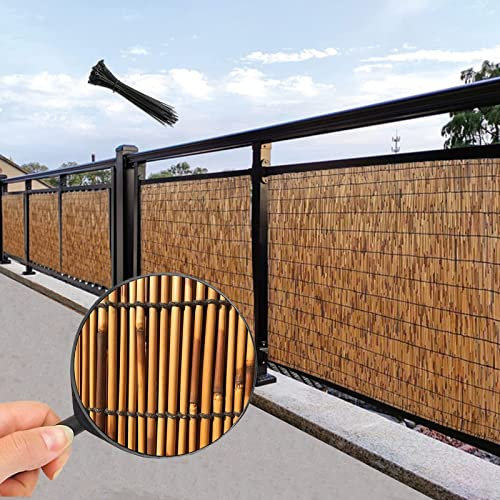 Brise-vue en bambou pour jardin, terrasse, balcon, protection des plantes de piscine, 110 x 500 cm