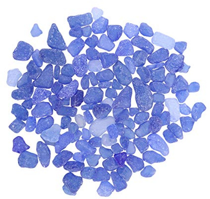 Happyyami Galets De Verre Bleu pour Aquarium Pierres Roulées Décoratives 500g Gravier Naturel Lisse Usage Décoration Aquarium Jardinage Bureau