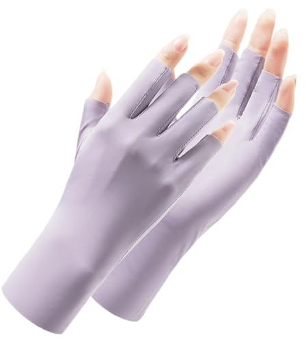 Guantes UV para lámpara de uñas de gel, Guantes UV para manicura y gel de uñas, para lámparas de uñas, guantes anti UV, guantes de protección, para lámparas de uñas, guantes de protección UV (Púrpura)
