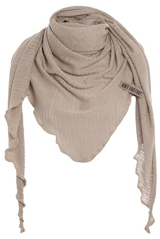KNIT FACTORY - José Dreieckstuch - Dreieckstuch Damen - Fein Gestrickter Damen Schal - Halstücher für Damen - Für Frühling und Sommer - Baumwollmix - 190x85 cm