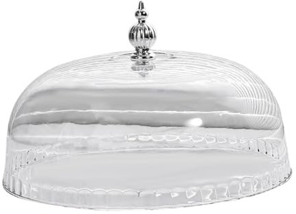 Cloche de Présentation pour Gâteaux, Support Cloche à Gâteaux Couvercle Transparent Rond, Cloche de Service Polyvalente, Dôme Alimentaire pour Cuisine, Camping, Mariage, Fête D'anniversaire, 25cm