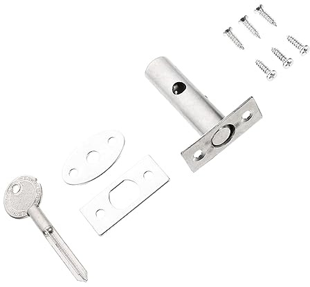 Serratura Porta in Acciaio Inox, Chiavistello Sicurezza | Argento, Resistenza alla Ruggine e Sbiadimento, Installazione Semplice per Camere e Bar