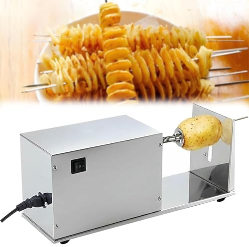 PxkVrin EléCtrica Cortadora De Patatas En Espiral, Cortadora De Patatas En Espiral, Material De Acero Inoxidable, Utilizado En Restaurantes, Salas De Tartas, Cocinas De Hoteles. Etc.