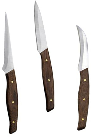 MUELODSIC Set Coltelli Per Intagliare La Frutta in Cucina Manico in Legno, Attrezzo Per Intaglio Frutta e Verdura, Design Pratico Per Uso Domestico e Professionale, Set Da 3 Pezzi