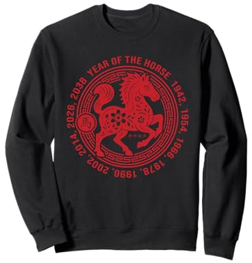 Nouvel an Chinois 2026 Année du Cheval de feu Signe du Zodiaque Sweatshirt