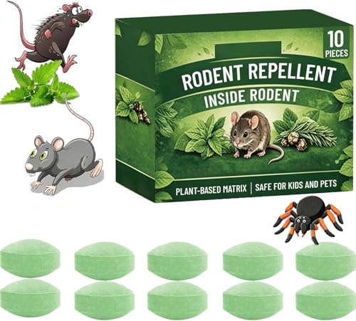 10/20/30pcs Natürliche Rattenabwehr,Rattengift Extra Stark mit Netz,Mäuseabwehrmittel Extra Stark Ratten Mäuse Portionsköder für Innenräume (10pcs)