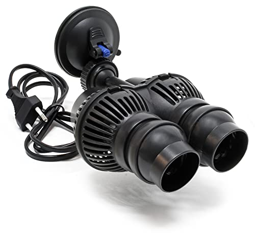 SunSun JVP-201A Strömungspumpe 6000 l/h 12 W Aquarium Pumpe mit 2 schwenkbaren Düsen und Saugnapf zur einfachen Befestigung