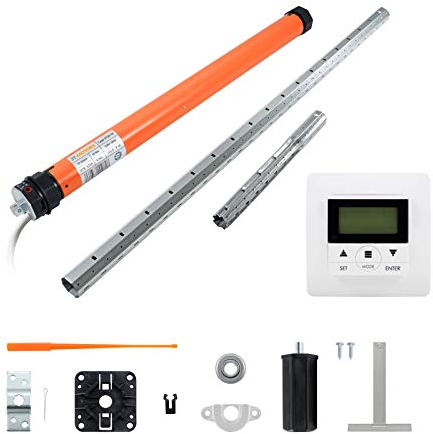 3T-MOTORS Rollladenmotor Komplettset mit Zeitschaltuhr, SW40 Welle 1,40 m, 3T35-10 (Zugkraft 10 Nm/25 kg) mit mechanischen Endschaltern, einfache Montage mit Zubehör, Rollladenantrieb