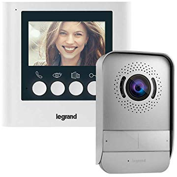 LEGRAND, Video-Türsprechanlage mit 2-Draht-Anschluss, 4,3 Zoll Farbmonitor und Weitwinkelkamera, 1-/2-Familienhaus-Set, 369110