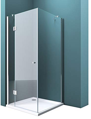 Mai & Mai Duschkabine 75x80 Eckeinstieg Eckdusche Duschabtrennung 6mm ESG Sicherheitsglas inkl. NANO-Beschichtung Klarglas R05K