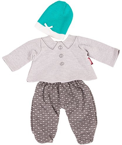 Götz 3402839 Babykombi Stylish Spots Gr. S – 3 teiliges Bekleidungsset für Babypuppen mit Einer Größe von 30 – 33 cm – bestehend aus Mütze, Oberteil, Hose