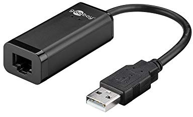 Goobay 38527 USB 2.0 Typ A zu Ethernet Konverter/USB RJ45 LAN Adapter für Voll Duplex Netzwerk/USB Netzwerkadapter/Internetadapter/Schwarz