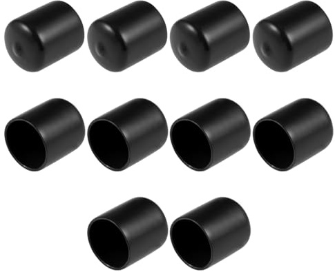 sourcing map 10 Stück Gummi Endkappen 30mm Innendurchm. Gummikappen Runde Schutzkappen Gummi Abdeckung Stopfen Möbelgleiter Bolzen Gewindeschutz für Schrauben Rohr Stuhlbeine, Schwarz