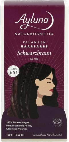 Bio Pflanzenhaarfarbe Schwarzbraun 2 x 100 g