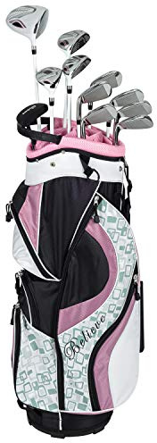 Founders Club Women's Ladies Complete Golf Set (16 Piece) Standard or Petite Length Right Handed (Rose, Standard)