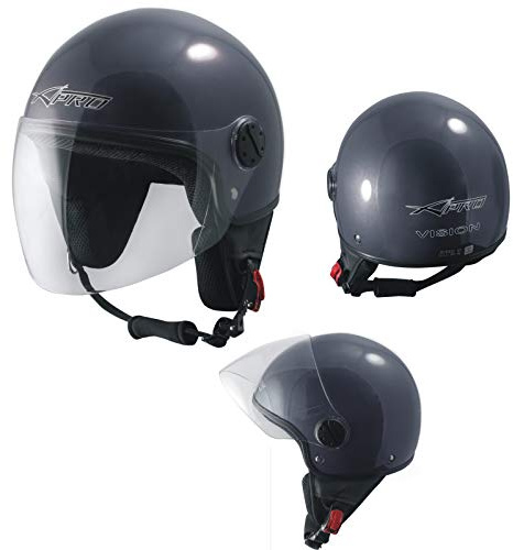 Casque Moto Scooter Jet Visiere Longue Approuvé ECE 22 Gris Foncé M