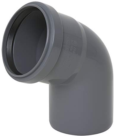 HT Bogen 67,5° PP Formteil Winkelstück Abwasserrohr grau - MKK® DN75-67°